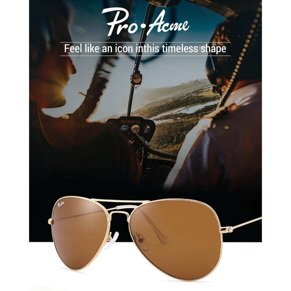 Classic Aviator Sunglasses for Women & Men Glass Lens Metal Frame UV400 Driver S - Picture 4 of 5